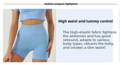 Seamless Dot Dot Yoga Suit High Waist Outdoor Sports Vest Running Quick Dry Top Fitness Yoga Pants Set Exercise Workout Clothes.