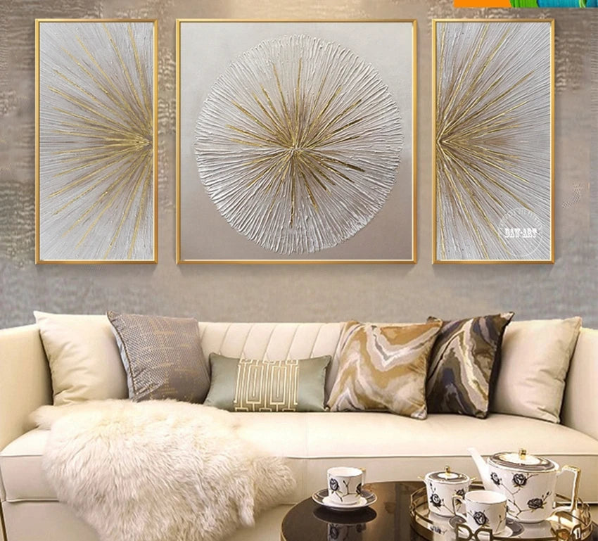New Arrival Modern Abstract Golden Mountain Landscape Oil Paintings On Canvas China Artwork Wall Decor For Room Unframed