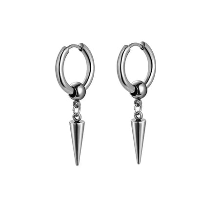 New Punk Stainless Steel Chain Hoop Earrings For Women Men 2023 Trendy Goth Pop Hip Hop Pendants Ear Jewelry Accessories Earring.