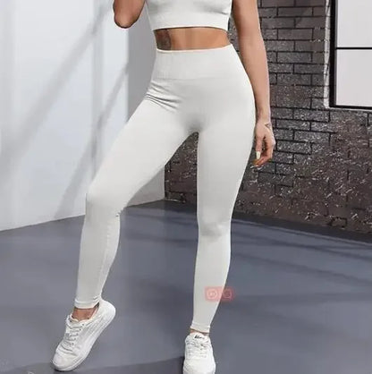 Thread Knited Leggings Women Seamless Slim Tights Gym Trainning Running High Waist Hip Liftting High Elastic Yoga Fitness Pants.