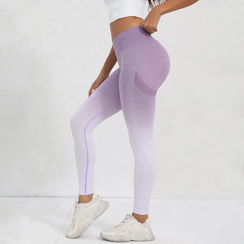 Tie Dye Seamless Leggings for Women High Waist Yoga Pants, Scrunch Butt Lifting Elastic Tights.