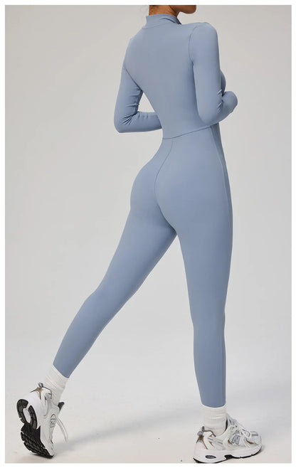 Tianyi High-Intensity Fitness Long-Sleeve Yoga Bodysuit Sensation Tight-Fitting Sportswear for Women Made in China.