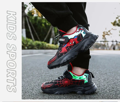 Disney Kids Sneakers Boys Tennis Shoes Comfortable Mesh Shoes Lightweight Outdoor Children's Sports Walking Black Blue Shoes.