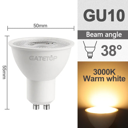 10 Stück hohe Lumen GU10 LED-Spot-Licht, kein Fliker, 8 W, 9 W, LED-Birne, AC 220 V, 120 V, ersetzt 50 W Halogenlampe für die Verkleidung von Heimbeleuchtung