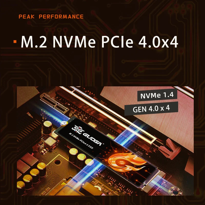 GUDGA-Internal Solid State Hard Drive PCIe 4.0 NVMe M.2 2280 1TB 2TB TLC SSD for PC PS5 Desktop Computer DIY Gamer.