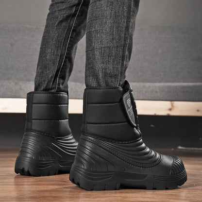 Men's Snow Boots Outdoor Comfortable Fleece-lined Warm Men's Outdoor Hiking Men's Shoes for Men Boots With Short Plush Men Boots.