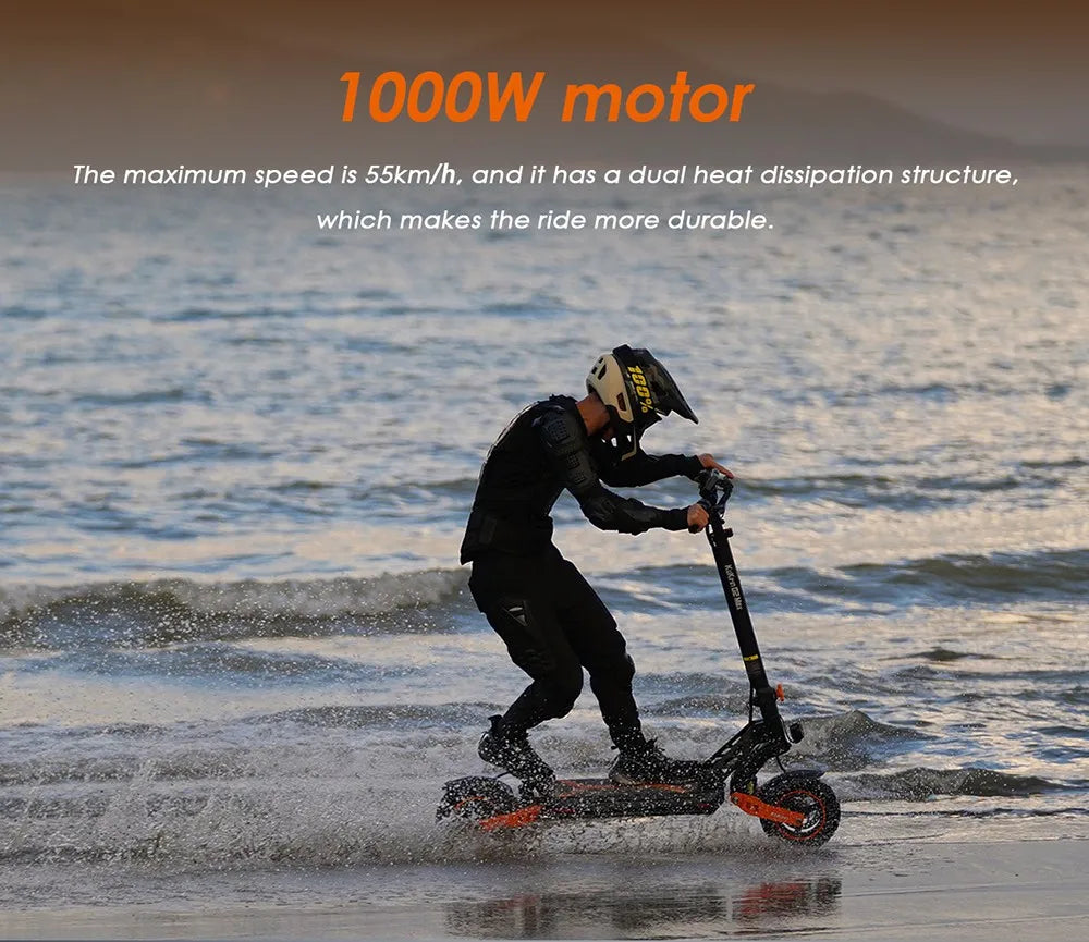 KuKirin G2 Max Electric Scooter 10 "Off-road Tire 1000W 55 Km/h Max Speed 48V 20.8Ah 70km Range Detachable Seat Adjustable Heigh.