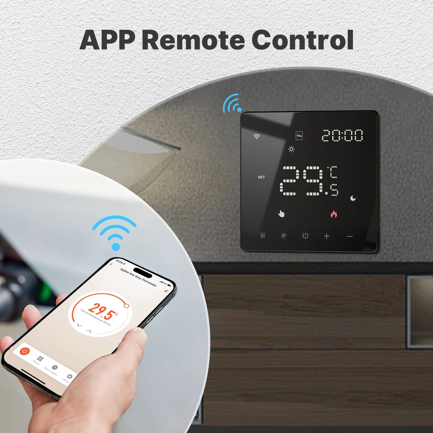 MOES Tuya ZigBee WiFi Smart Thermostat Programmable Temperature Controller for Water Boiler Electric Heating Alexa Google Home.