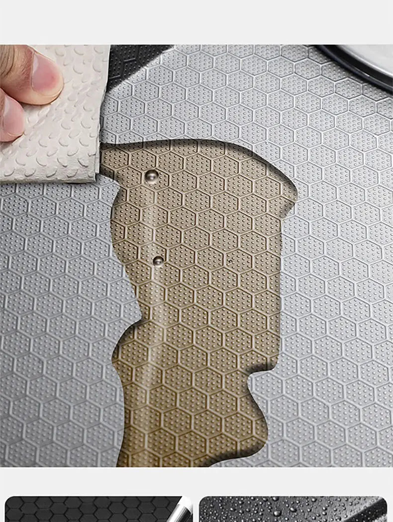 Kitchen Sink 304 Stainless Steel Rain Waterfall Single Trough Honeycomb Large Single Trough Washing Basin