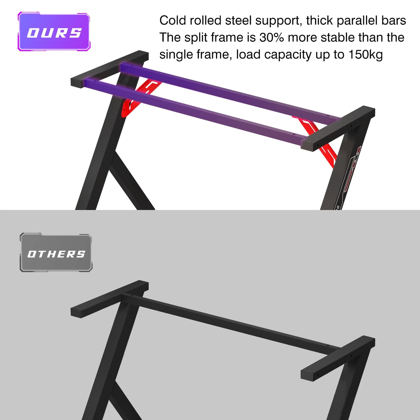 100 cm/120 cm RGB-Gaming-Schreibtisch, Computertisch mit LED-Leuchten und Getränkehalter