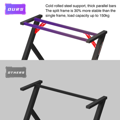 100 cm/120 cm RGB-Gaming-Schreibtisch, Computertisch mit LED-Leuchten und Getränkehalter