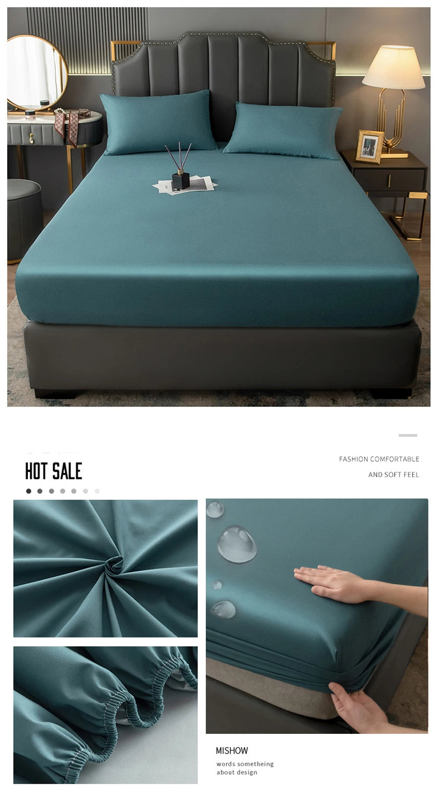 WOSTAR Waterproof mattress protector cover single double bed twin full queen king size elastic fitted sheet style protection pad