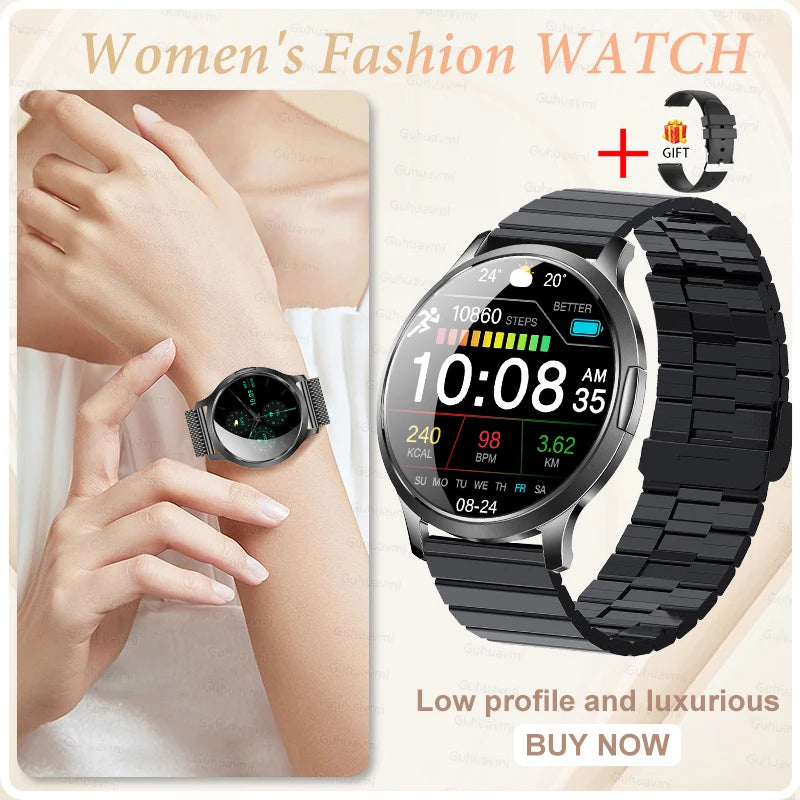 2025 New Smart Watch For Women AMOLED Screen Watches IP68 Waterproof Heart Rate Monitor Ladies Call Smart watch For Android ios