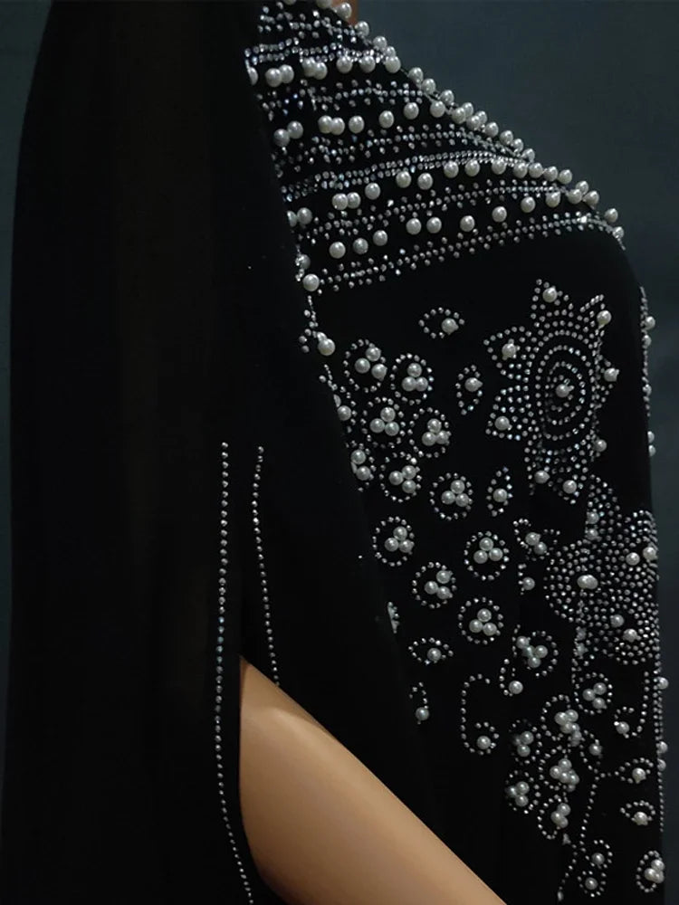 Abayas Für Frauen Dubai Luxus 2024 Chiffon Boubou Muslimischen Mode Kleid Kaftan Marocain Hochzeit Party Anlässe Djellaba Frauen.