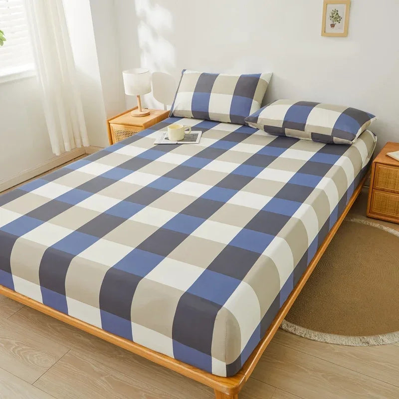 Brushed Mattress Cover Double/Queen Size Solid Color Fitted Sheet For Double Bed Anti-Mite 침대커버 200X220cm 매트리스커버 (No Pillowcase).
