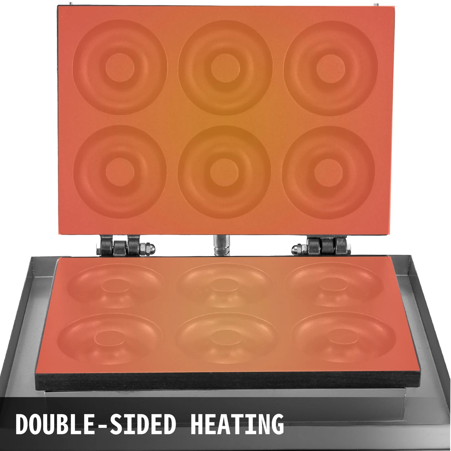 VEVOR 6 Hole Electric Sweet Donut Maker Stainless Steel Non Stick Commercial Donut Waffle Cookies Gaufriers Kitchen Appliance.