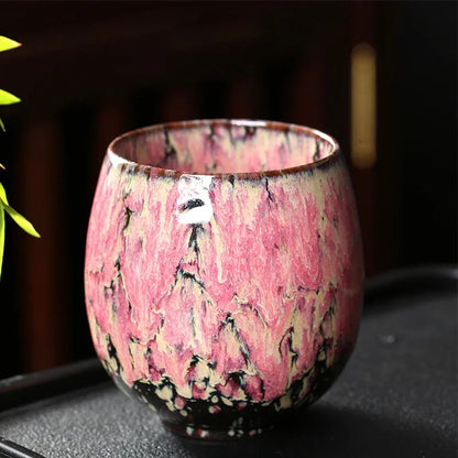 1pcs 250ml Chinese Style Kiln Changed Ceramic Coffee Cup Espresso Cups Pottery Cute Tea Cups Household Kung Fu Teacup Wholesale