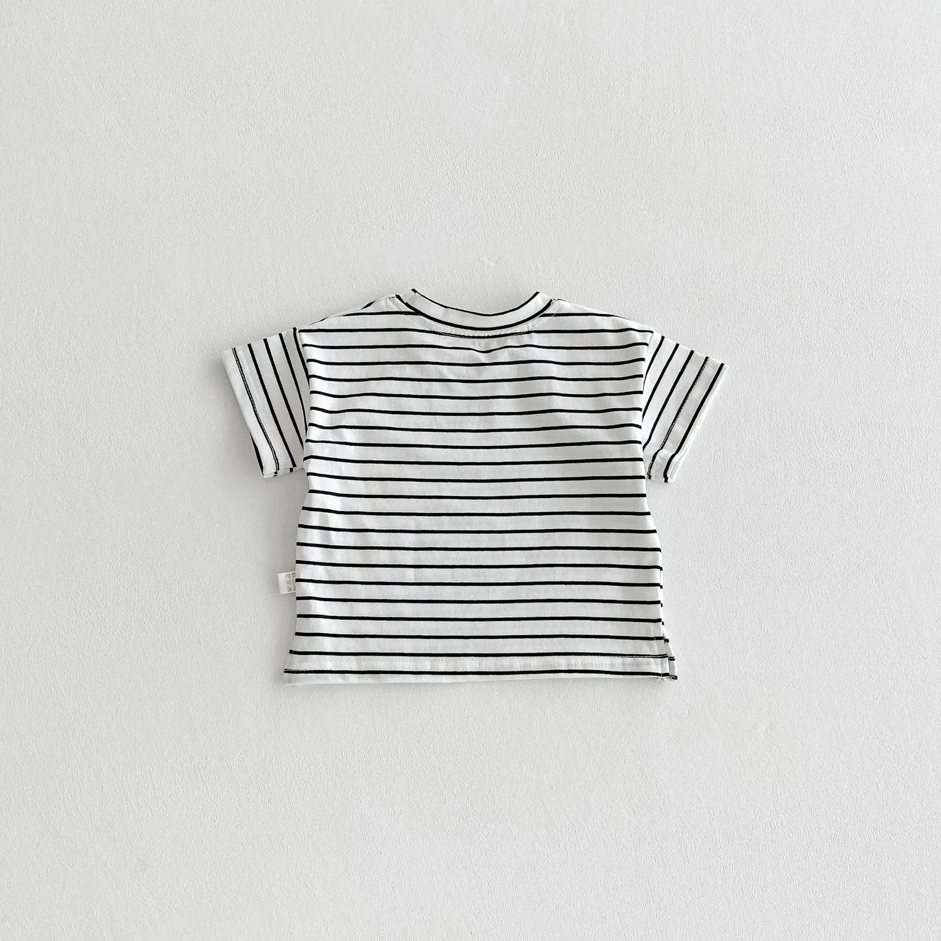 Baby Kleidung Sommer Neugeborenen Baby Jungen Mädchen Body Einfarbig Overalls Oder Infant Casual Gestreiften Brief Kurzarm T Shirts.