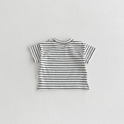 Baby Kleidung Sommer Neugeborenen Baby Jungen Mädchen Body Einfarbig Overalls Oder Infant Casual Gestreiften Brief Kurzarm T Shirts.