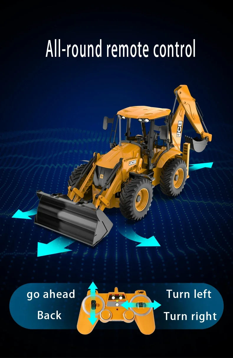 Double E E589 RC Excavator 1/20 2.4G 11CH Remote Control Cars Trucks Backhoe Loader Light Sound Construction Truck JCB Model.