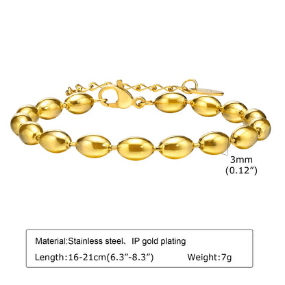 Chunky Stainless Steel Link Chain Bracelet For Woman, Gold Plated Layering Bracelets Wristband Waterproof Jewelry