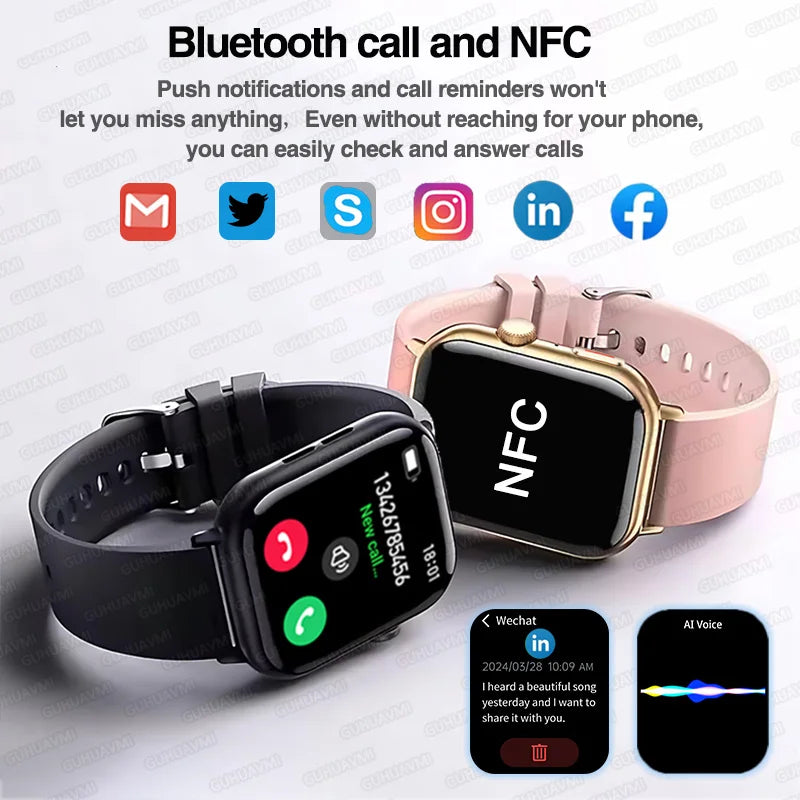 2025 New Iatrology Grade Smart Watch Women Blood pressure Blood oxygen Fat Heart Rate Menstrual Tracking BT Call Bracelet Ladies.