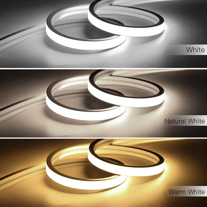 RF Remote Control Dimmable COB LED Neon Lights Strip Silica Tube Waterproof USB Lamp 1m 2m 3m 5m Night Lighting Excluded battery.