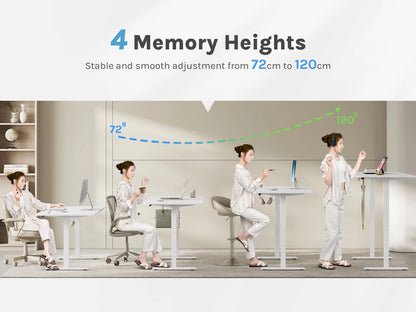 WOLTU Elektrischer stehender Computertisch, höhenverstellbarer, ergonomischer Arbeitstisch mit USB-Ladeanschluss und Speichersteuerung