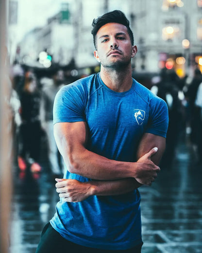 Men Tshirt Bodybuilding Tight Compression Quick-drying Muscle Shirt Fitness Workout Basketball Running Clothing Men T-shirt.