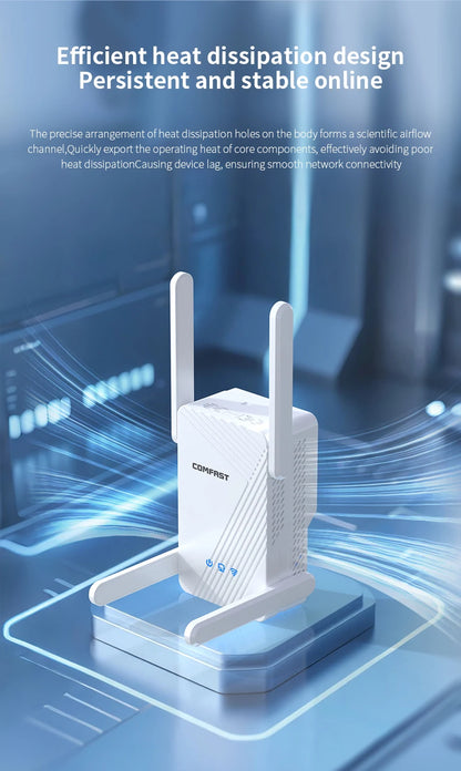 Comfast WIFI7 3570Mbps WiFi Repeater 2.4G/5G Wifi Extenders Dual-band WIFI Signal Amplifier 4*5dBi Antenna Repeator WPS/Reset.