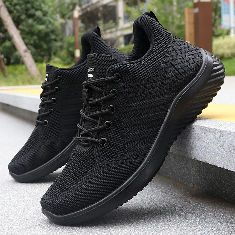 Men's Solid Lace-Up Casual Shoes, Lightweight Outdoor Sports Shoes Suitable for All Seasons Training and Exercise, Lightweight, Breathable and Non-Slip, Ideal for Leisure Walking Enthusiasts.