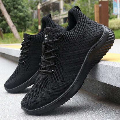Men's Solid Lace-Up Casual Shoes, Lightweight Outdoor Sports Shoes Suitable for All Seasons Training and Exercise, Lightweight, Breathable and Non-Slip, Ideal for Leisure Walking Enthusiasts.