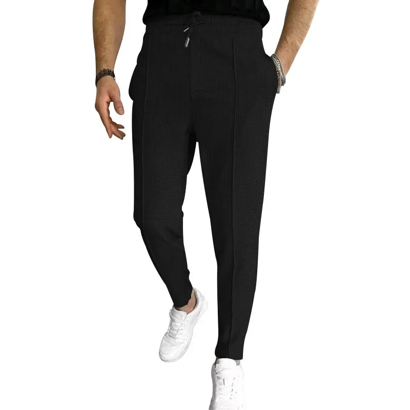 2024 Amazon Summer New Men's European and American Independent Station Drawstring Sports Casual Pants for Men.