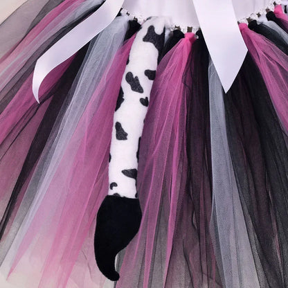 Halloween Tier Cosplay Kostüm für Kinder Wald Thema Kühe Tiger Giraffe Leopard Zebra Tutu Kleider Performance Tanz Sets