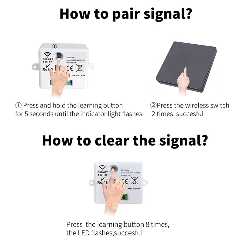 86 Wireless Smart RF 433 Mhz 100-220 V Wand Panel mit Fernbedienung Mini Relais Empfänger Hause Led licht Lampe Schalter.