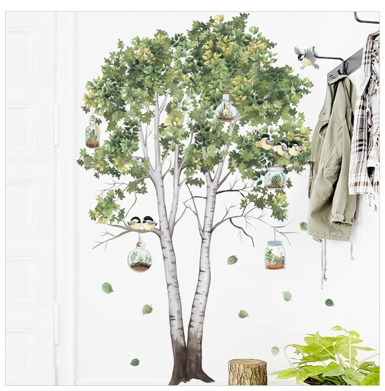Large Nordic Tree Wall Stickers Living Room Decoration Bedroom Home Decor Art Removable Decals for Background Decorative Posters.