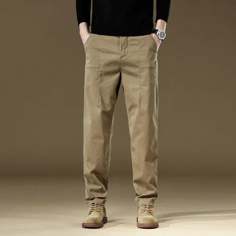 97% Cotton Men Casual Trousers Solid Color Slim Fit Men's Pants New Winter Autumn High Quality Classic Business Pant Male.