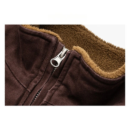 Japanese Vintage Polar Fleece Jacket Men Winter High Quality Thick Jacket Korean Streetwear Loose Couple Trendy Warm Coat Male