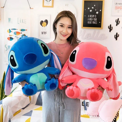 80cm Big Size Disney LILO & Stitch Anime Plush Stuffed Doll Room Plushies Pillow Ornaments Peluche Children's Holiday Gifts.