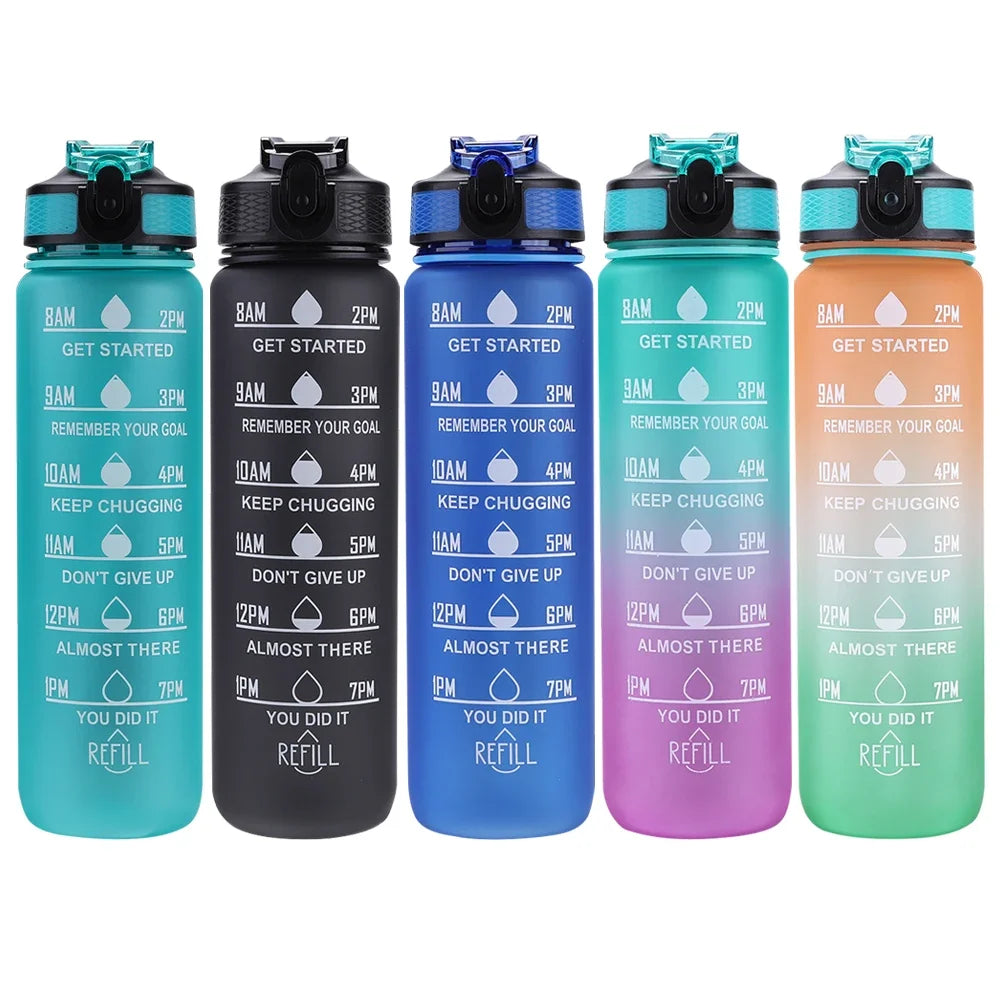 1 Liter Water Bottle Motivational Sport Water Bottle Leakproof Bottles Drinking Outdoor Travel Gym Fitness Jugs for Kitchen Cups.