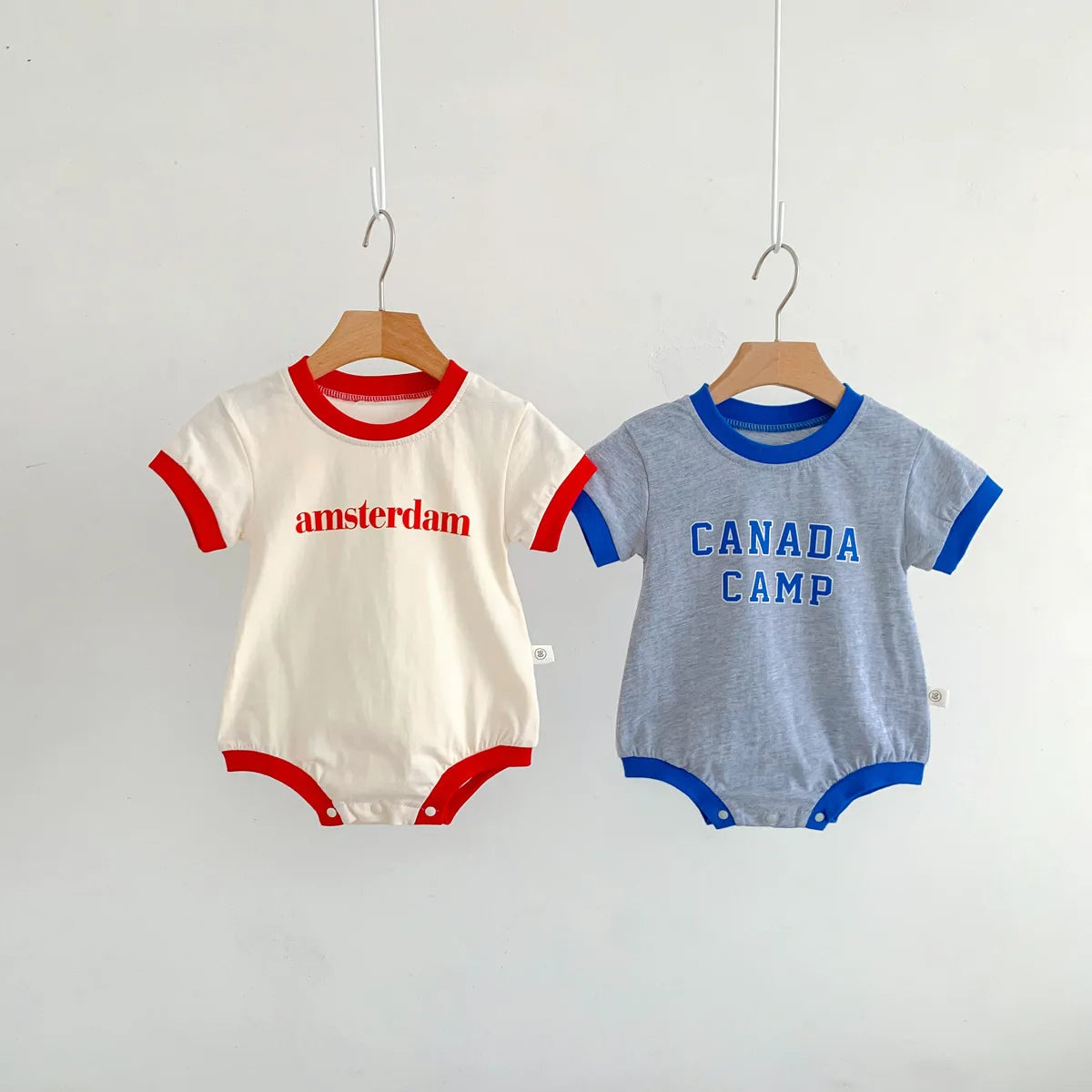 Drop-Shipping Sommer Kleinkind Baby Kurzarm Brief Outfit reine Baumwolle Overalls Kinder Neugeborenen Bodys einteiliges Kleidungs stück.