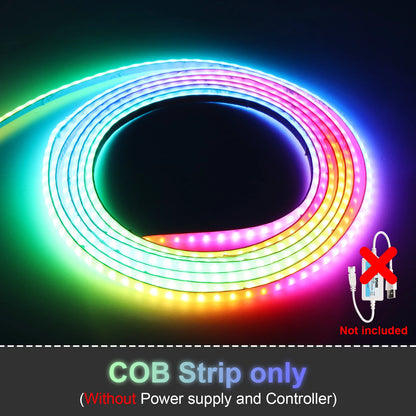 3mm 5mm 5V WS2812B Addressable COB LED Strip Individually IC RGB Flexible LED Strip High Density Dream Color LED Tape