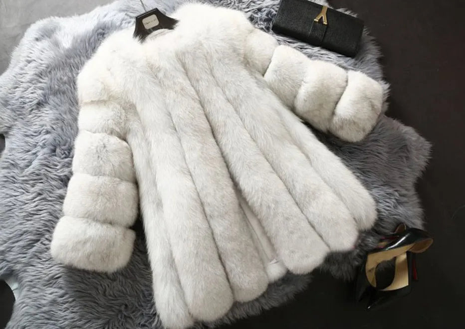 Herbst Faux Pelz Jacken für Frauen Lange Puff Sleeve Frau Mantel Solide Kurze Wärme Oberbekleidung Klausel Damen Elegante Streetwear