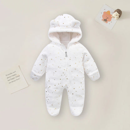 AYNIGIELL 0-12M Cartoon Neugeborenen Body Warme RompersSoft Neugeborenen Baby Kleidung Flanell Herbst Winter Baby Jungen Mädchen Overall.