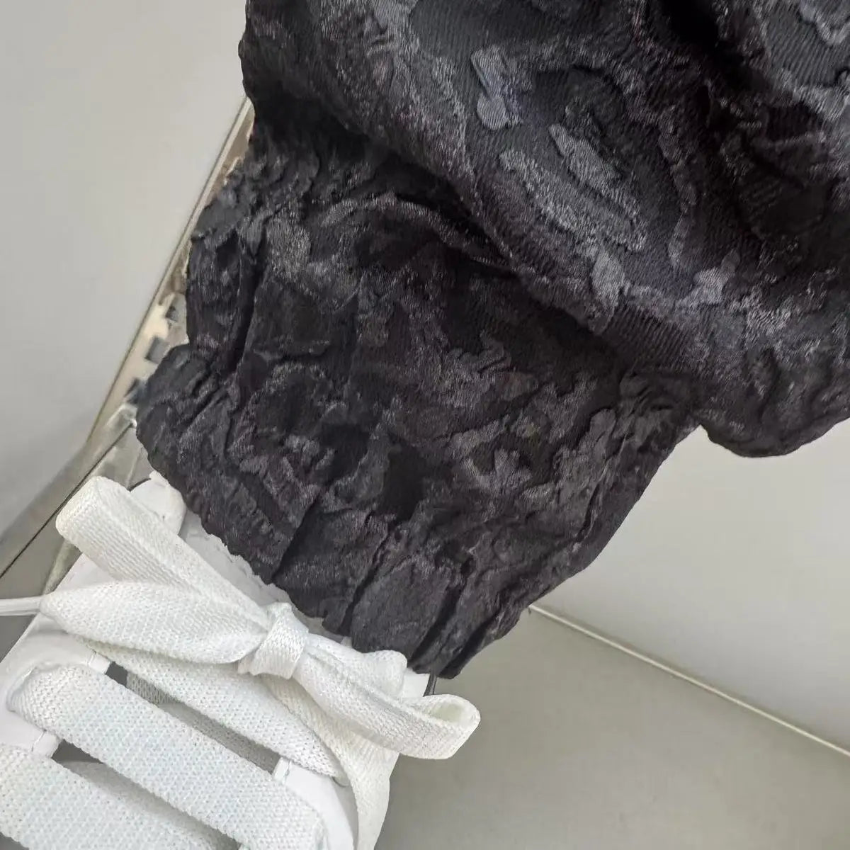 New Spring and Autumn Men's Casual Suit Lapel Jacquard Shirt Trousers Two-piece Set Comfortable Loose.