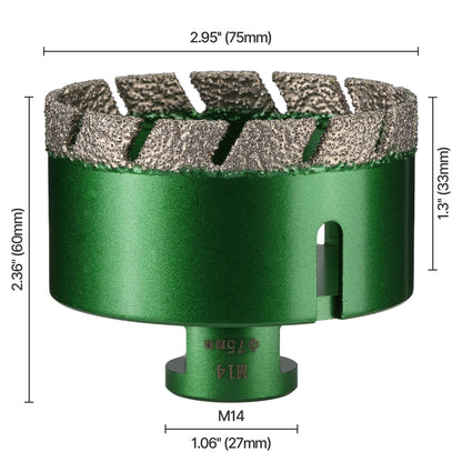 6–130 mm M14-Gewinde, trocken, vakuumgelöteter Marmor, Mauerwerk, Lochsäge, Öffner, Diamantbohrkrone für Keramikfliesen, Granit, Marmor