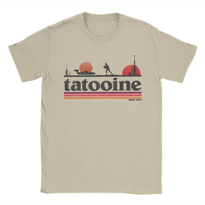 Casual Planet Sky Tatooine T-Shirts for Men Crewneck Cotton T Shirt  Short Sleeve Tee Shirt Classic Clothes.