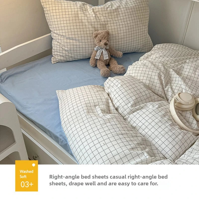 Home Quality Bedding Set Soft Cotton Duvet Cover Pillowcase Flat Sheet 3pcs Set Home Textiles Bedding Adjustable 0.9-1.2m Bed 이불.