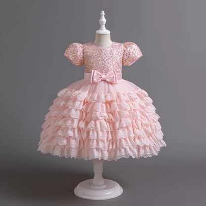 2023 Neue elegante Kleider für Mädchen, glänzendes Halloween-Performance-Kostüm, Geburtstagsparty-Kleid für 3–10 Jahre alte Mädchen.