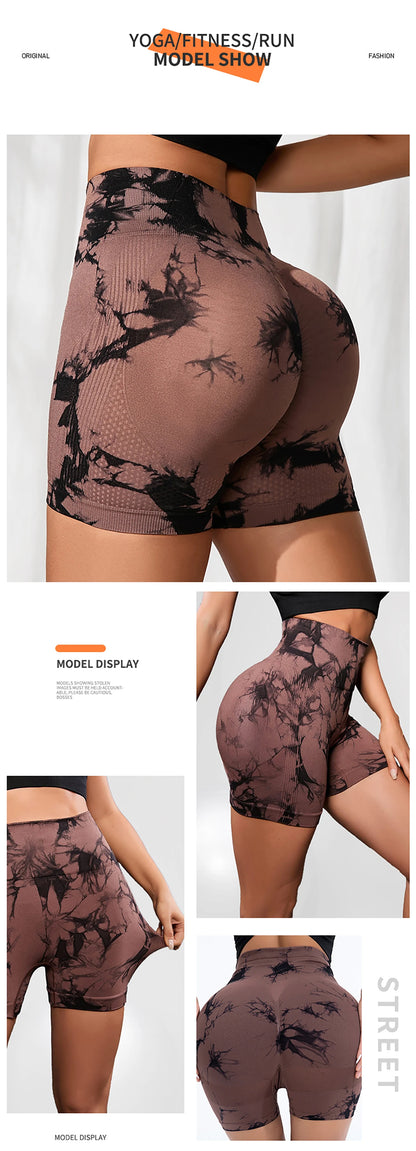 Tie Dye Seamless Leggings for Women High Waist Yoga Pants Scrunch Butt Lifting Elastic Tights Wide Waistband Sports Leggings.